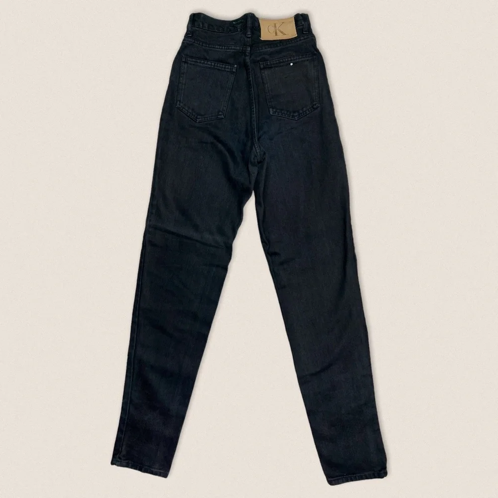 Vintage Calvin Klein Black Mom jeans 23” 24”High waisted rise slim fit tapered - Picture 2 of 12